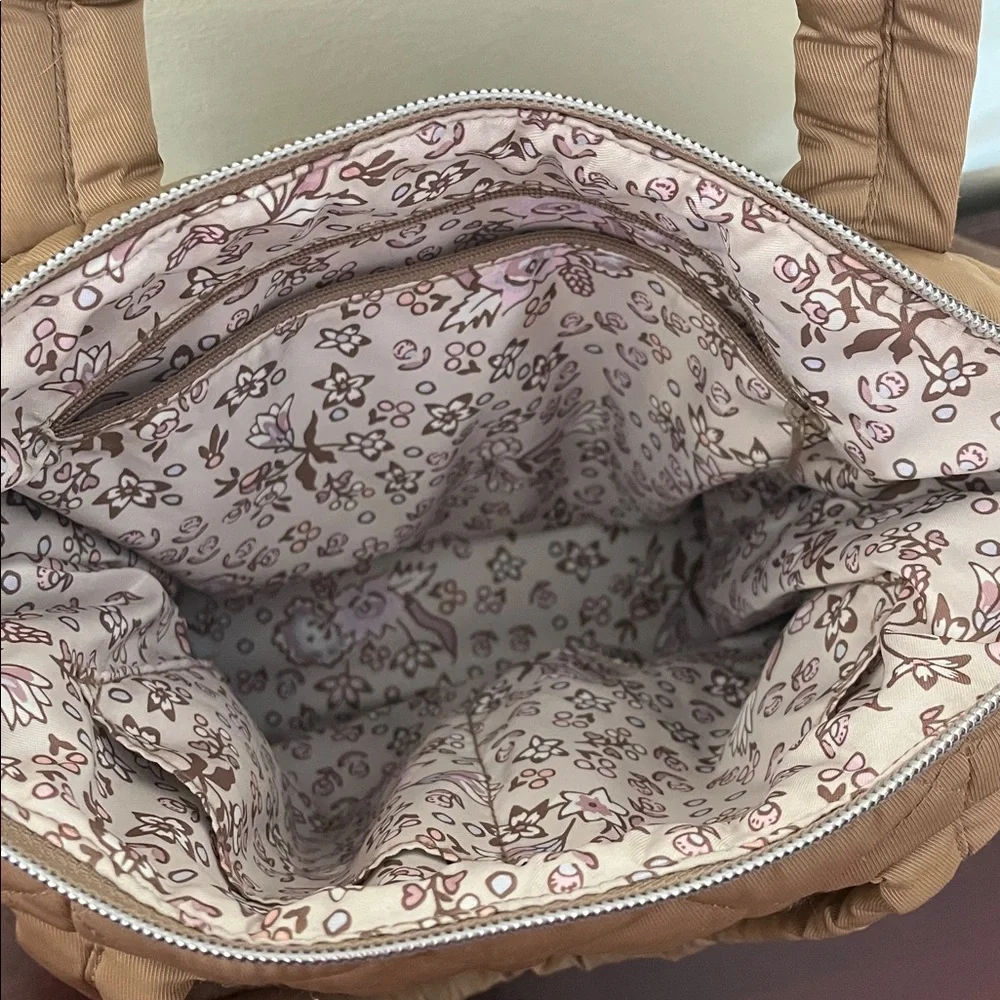 Vera Bradley Performance Twill Small Multi Strap Tote Bag Meadowlark Tan Puffer - Picture 7 of 11